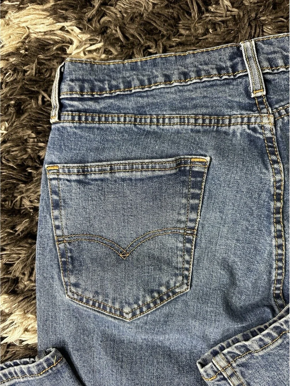 Levis 505 Straight Leg Jeans Mens W32 L36 Blue Denim Red Tab Classic Fit